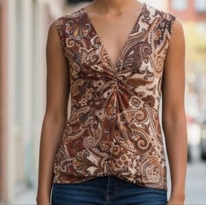 Elegant Paisley V-Neck Top - Chapter One 6989